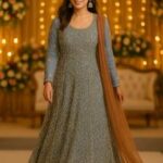 Hand-Embroidered Blue Anarkali Suit