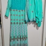 Beautiful embellished dress with churidaar trousers and dupatta