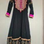 Anarkali dress with churidaar trousers and dupatta