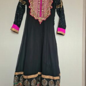 Anarkali dress with churidaar trousers and dupatta